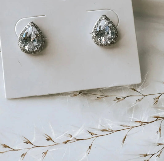 Pear Shape CZ Studs